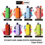 This image content Fuumy vape 10000 puffs. it has varity of flavors and color's