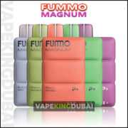 Assorted FUMMO Magnum 8000 vaping devices displayed side by side.