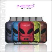 Nerd Alien 12000 Puffs disposable vape in assorted colors with brand logo