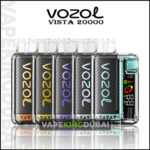 VOZOL Vista 20000 puffs disposable vape devices in a row with various flavors displayed