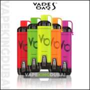 Assorted Ghost Shisha 15000 puffs disposable vapes by Vape Bars in red, black, green, yellow, and purple, each with a ‘Vape’ logo and labeled with the product name.