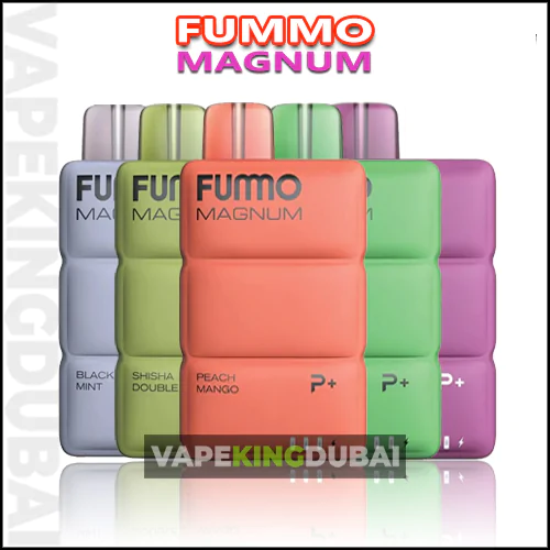 Assorted Fummo Magnum 8000 Vaping Devices Displayed Side By Side.